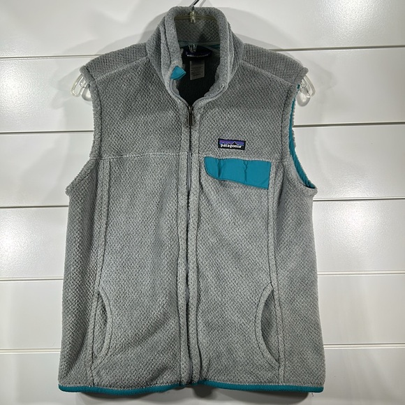PATAGONIA Re-Tool Grey Teal Fleece Vest - Picture 3 of 5